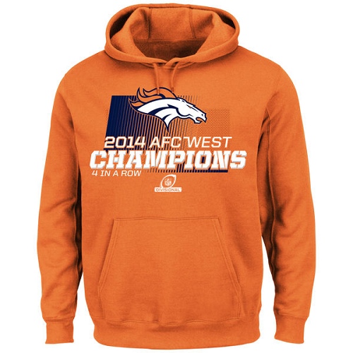 NFL Denver Broncos Majestic 2014 AFC West Division Champions Hoodie - Orange